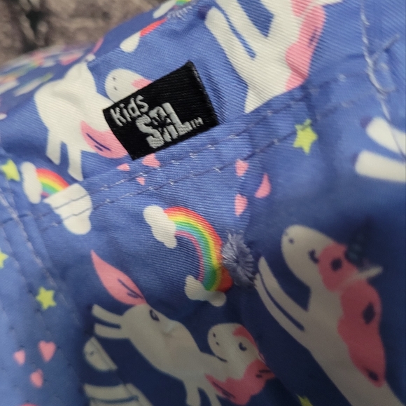 Girls Sol Bucket hat Summer hat floppy Kool kids unicorn print one size 3+ - Picture 4 of 8